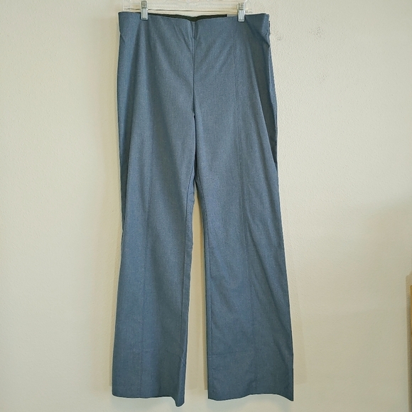 Talbots Portland Trouser Faux Denim Flare Sz 12 Office Minimalist Contemporary - Picture 1 of 8